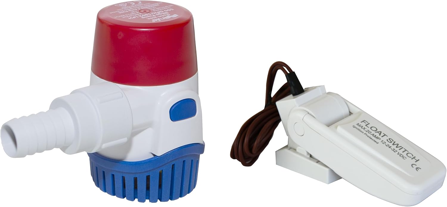 Kit Pompa di sentina e Interruttore - Rule + Navpower - Svuota e spurga acqua da sentina,pozzi