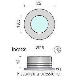 Luce di Cortesia Barca, Bianco/Rosso/Blu, 10-30v, Inox Lucido Foresti e Suardi