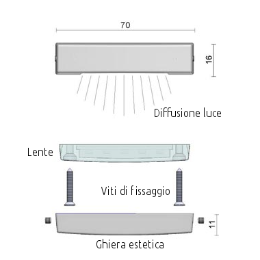 Luce di Cortesia LED Barca Bianco/Rosso/Blu, 10-30v, Andromeda Foresti e Suardi