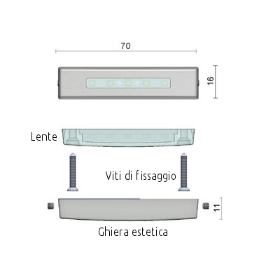 Luce di Cortesia LED Barca Bianco/Rosso/Blu, 10-30v, Andromeda Foresti e Suardi