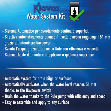 Kit Pompa di sentina e Interruttore - Rule + Navpower - Svuota e spurga acqua da sentina,pozzi