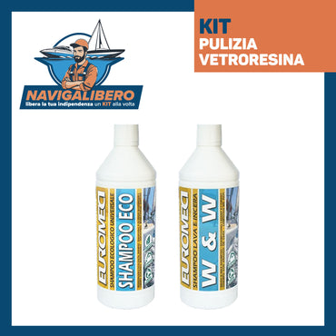 Kit Pulizia Vetroresina + Altro - Lavaggio Frequente - Rinnova e Pulisce Barca