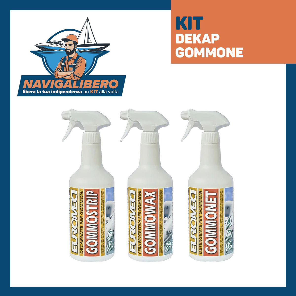 Kit DECAPAGGIO E CERA Gommone - Rinnova e Pulisce Tubolari, Varie superfici