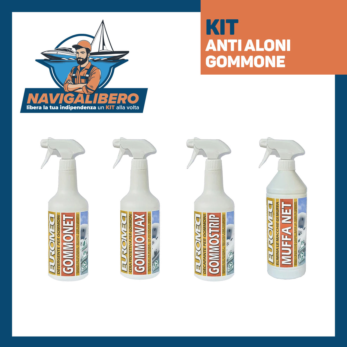 Kit ELIMINA ALONI E MUFFA Gommone - Pulisce Tubolari, Gommoni varie superfici