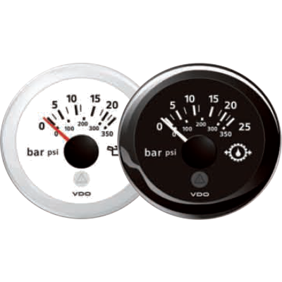 Indicatore Pressione Olio Trasmissione Barca 0-25 bar / 0-350 PSI, 10-184 ohm