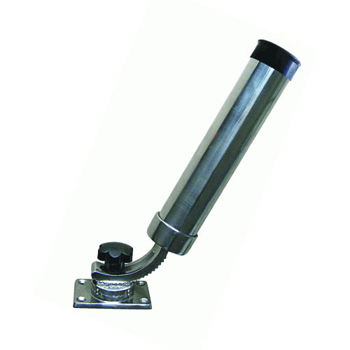 Portacanna da pesca a base per barca, orientabile, in acciaio inox, 4 viti