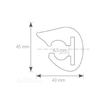 Profilo parabordo in PVC L.45, Profili e supporti parabordo , Klovoo