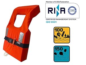Giubbino di salvataggio barca da 150N, taglia L, EN ISO 12402 - 110 N Omologato