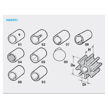 Girante per pompa TIPO JABSCO 18653-0001B