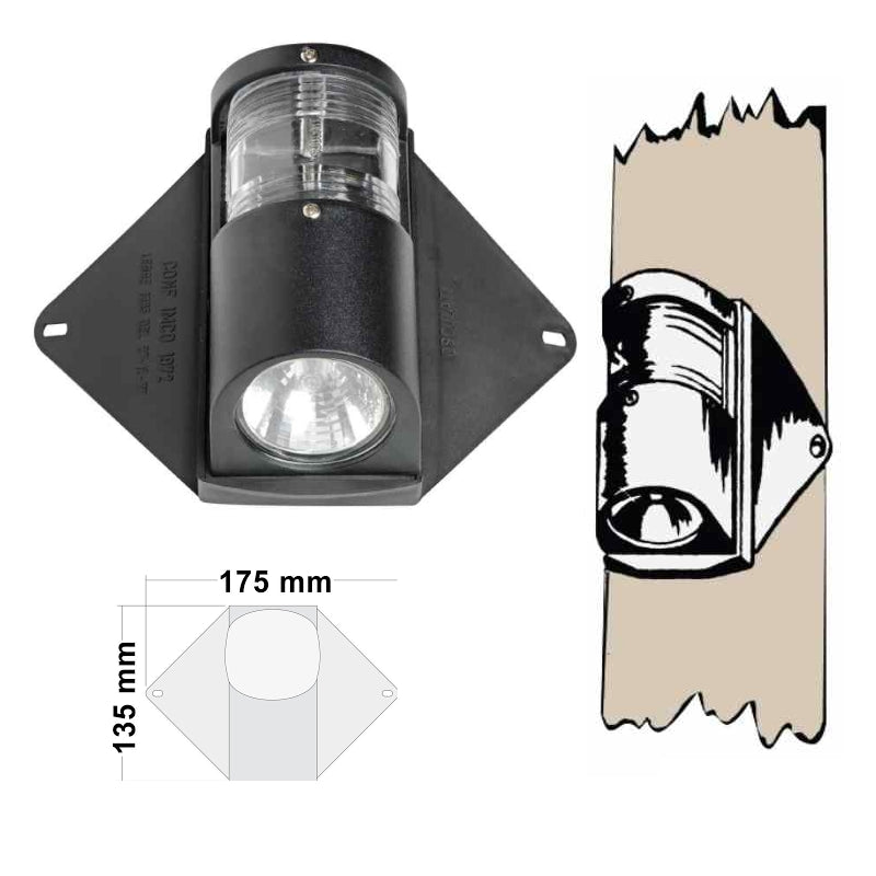 Luce di Via a 225 gradi + Luce di Cortesia LED - Omologato RINA