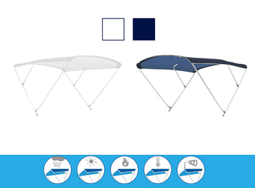 Tendalino per Barca Gommone 3 archi, Larghezza 150 170 185 200 225, Bianco