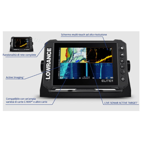Ecoscandaglio Lowrance Elite FS 7/9 - GPS Fishfinder - Con e senza sonda