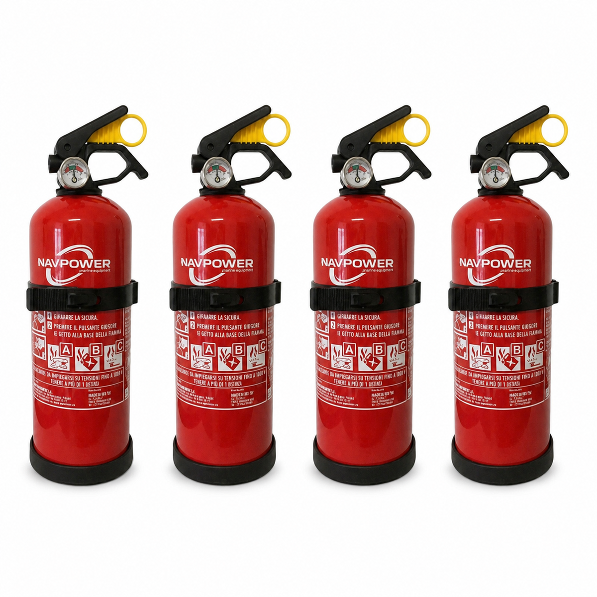 4 Estintori Navpower a Polvere ABC 1 kg MED per Barca Camper Casa Ufficio