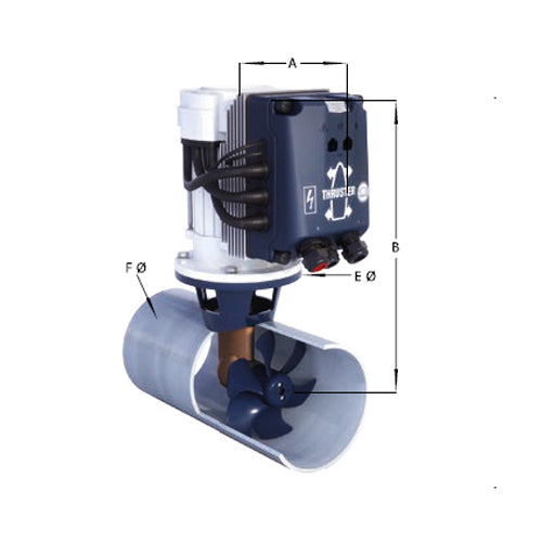 Elica di manovra Vetus proporzionale DC-AC, brushless, 76 Kgf, 12V