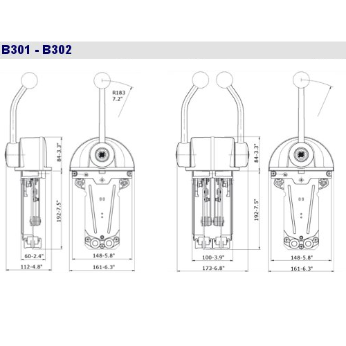 Scatola di comando monoleva B302 B301 Ultraflex, Gas e Invertitore, Per Barca