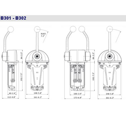 Scatola di comando monoleva B302 B301 Ultraflex, Gas e Invertitore, Per Barca
