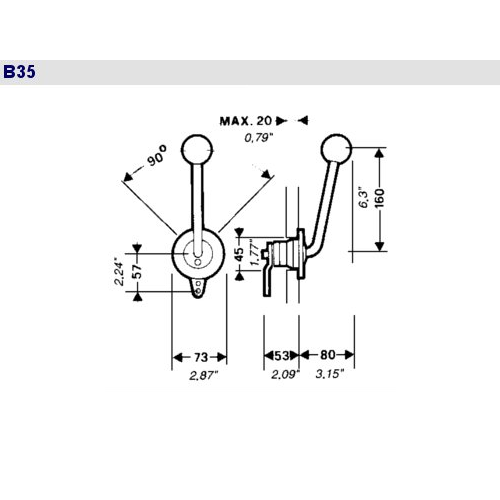B35 Monoleva Comando B35 ad azione singola Ultraflex