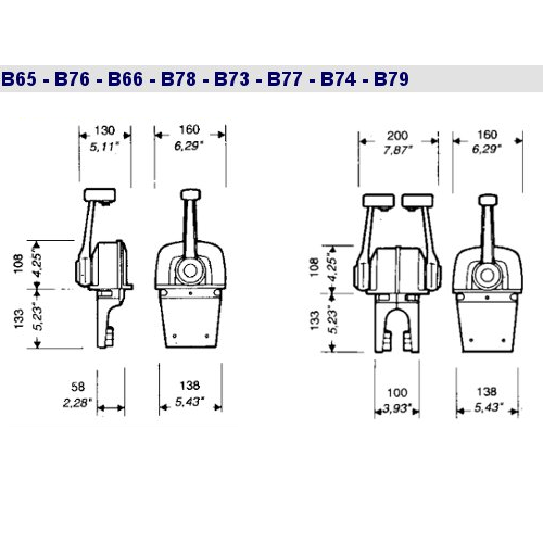 Scatola di comando monoleva Ultraflex B65 B66 B73 B74 B76 B77 B78 B79, Per barca