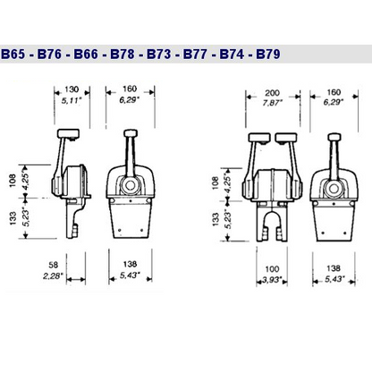 Scatola di comando monoleva Ultraflex B65 B66 B73 B74 B76 B77 B78 B79, Per barca