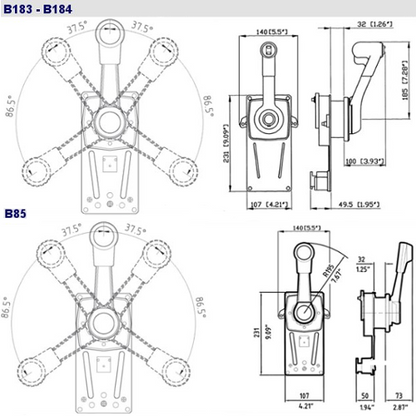 Scatola di comando monoleva B85 B183 B184 B104 Ultraflex, Gas e Invertitore
