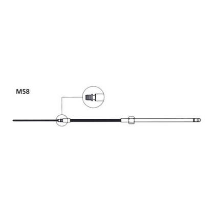 Cavo Comando Ultraflex M58 da 7 a 39 Piedi - Per Timoneria T67 - Monocavo Barca