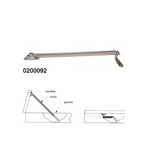 Compasso Telescopico a Molla per Barca in Acciaio Inox Per Portelli 210x11 mm