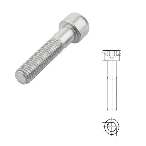 Vite testa cilindrica esagono, acciaio inox, Confezione Blister, da 5x20 a 10x80