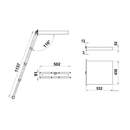 Scaletta per barca o gommone "TOP LINE" inox, 4 gradini in Teak comfort
