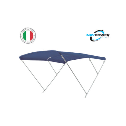 Tendalino per Barca Gommone 3 archi, Larghezza 150 170 185 200 225, Blu