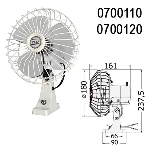 Ventilatore TMC per Barca Camper da 12 o 24 volt, Orientabile Ø150