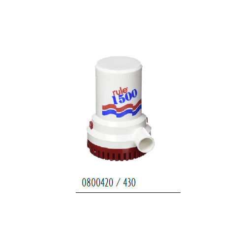 Pompa svuota Sentina Rule - 12 o 24v - 1500/2000/3700 GPH, Per Barca Gommone