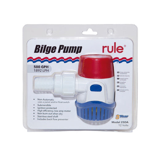 Pompa per Sentina Rule, 500/800/1100 gph. 12 o 24 v, per Barca, Nuovo modello