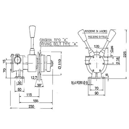 Pompa Acqua Mare Raffreddamento per motore Barca in Bronzo  Pompa Pm 36 F