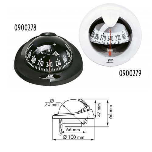 Bussola ad incasso Offshore 75 Plastimo, Nera