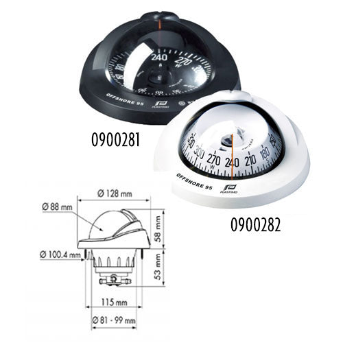 Bussola ad incasso Offshore 95 Plastimo, Nera