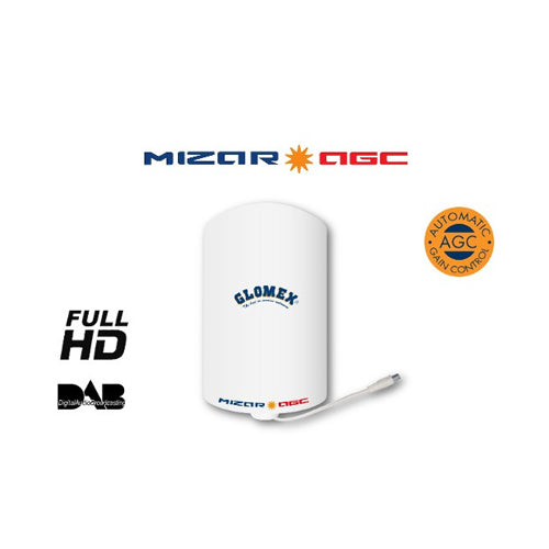 Antenna tv Glomex omnidirezionale MIZAR AGC DAB (TV, FM, DAB) per Barca e Camper