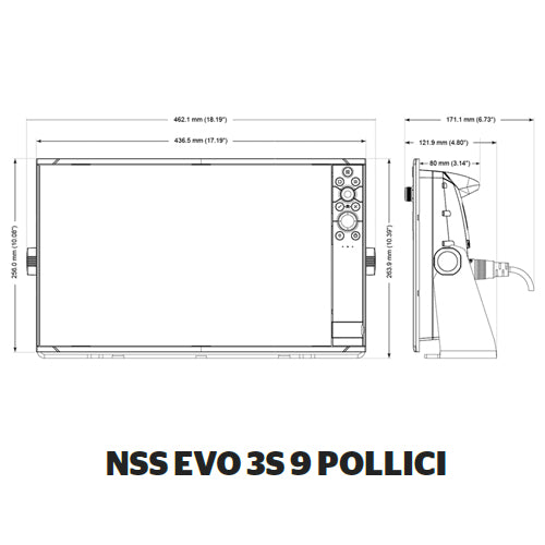 Ecoscandaglio Simrad NSS 9/12/16" GPS Fishfinder, senza trasduttore, per Pesca