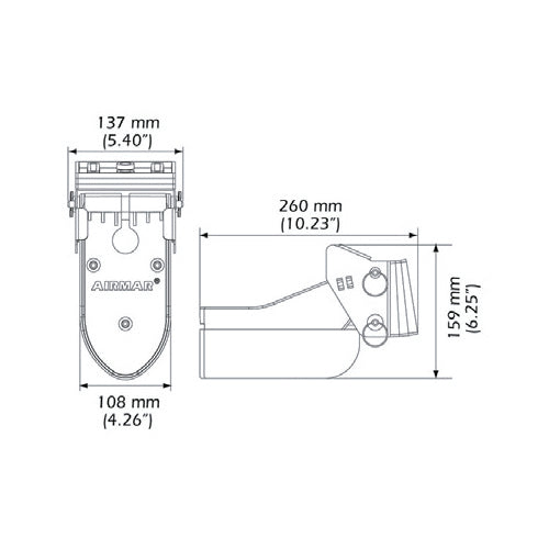 Trasduttore AIRMAR TM150M per pesca su barca, da poppa, 1 kilowatt, 50-200 khz