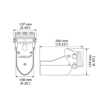 Trasduttore AIRMAR TM150M per pesca su barca, da poppa, 1 kilowatt, 50-200 khz