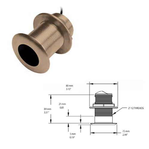 Trasduttore AIRMAR B150m-12 Chirp per pesca Barca in bronzo passascafo, tilt 12°