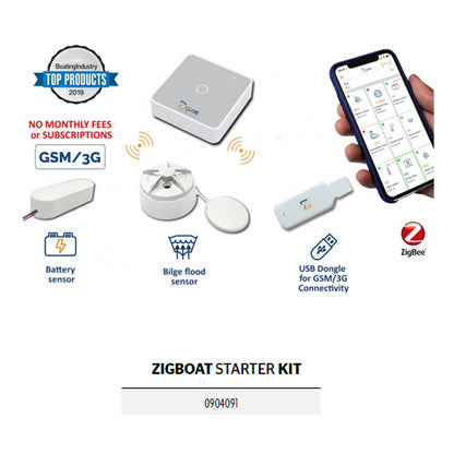 Glomex ZigBoat kit, controllo remoto per barca, sistema di notifica eventi