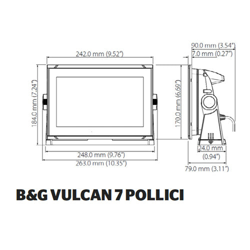 Ecoscandaglio B&G Vulcann 7/9/12" GPS Fishfinder, senza sonda, per barca vela