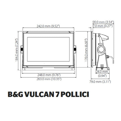 Ecoscandaglio B&G Vulcann 7/9/12" GPS Fishfinder, senza sonda, per barca vela