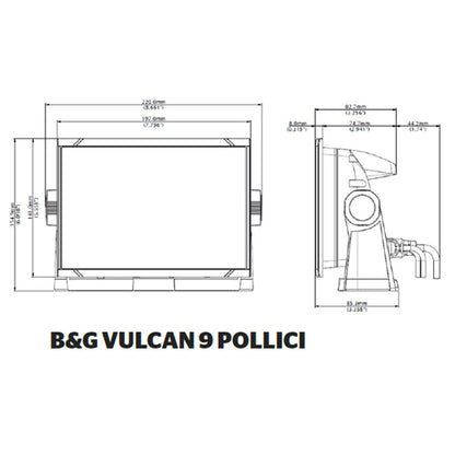 Ecoscandaglio B&G Vulcann 7/9/12" GPS Fishfinder, senza sonda, per barca vela