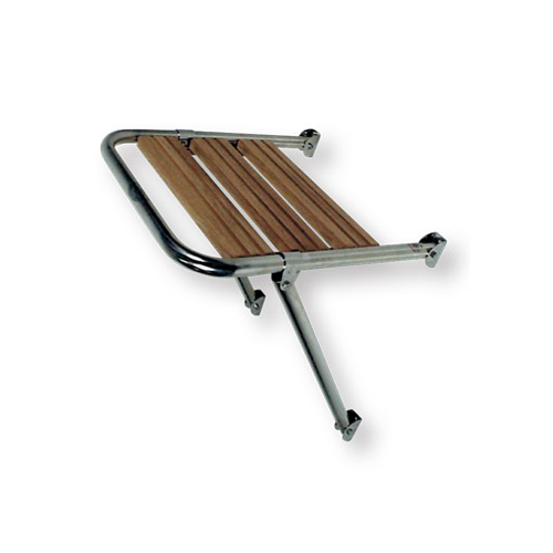 Plancetta per poppa Barca, tubo inox da 25 mm, legno marino, Installazione ad U