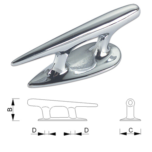 Bitta inclinata in ottone per barca (lucido o cromato) - 100 115 145 200 mm