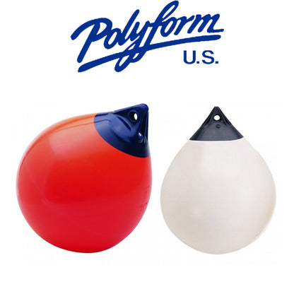 Parabordo a Pera per Barca e Gommone Polyform Tipo A 1/2/3/4/5/6/7, Bianco/Rosso