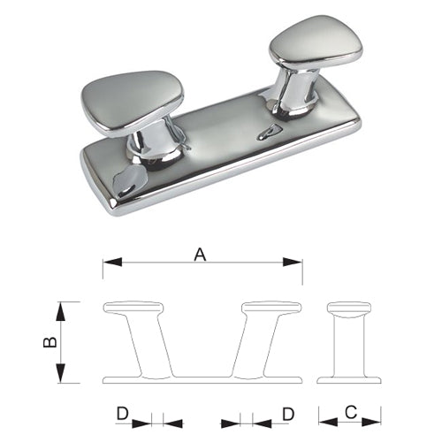 Bitta a fungo per barca in ottone cromato o lucido - 160 200 250 mm