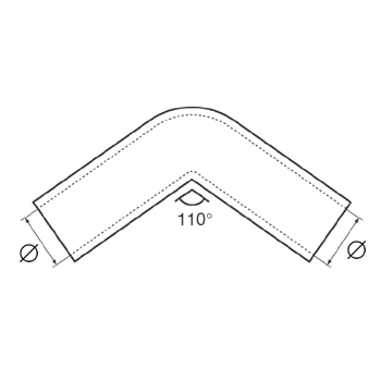 Raccordo angolare a 3 vie per tubo corrimano 22 mm, 110° per Barca in acciaio