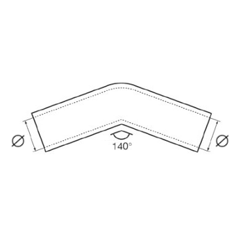 Raccordo angolare a 3 vie per tubo corrimano 22 mm, 140° per Barca in acciaio